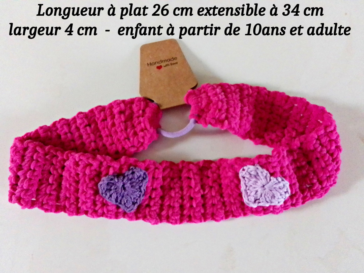 Plusieurs modèles de bandeaux avec elastique, fabrication artisanale au crochet,