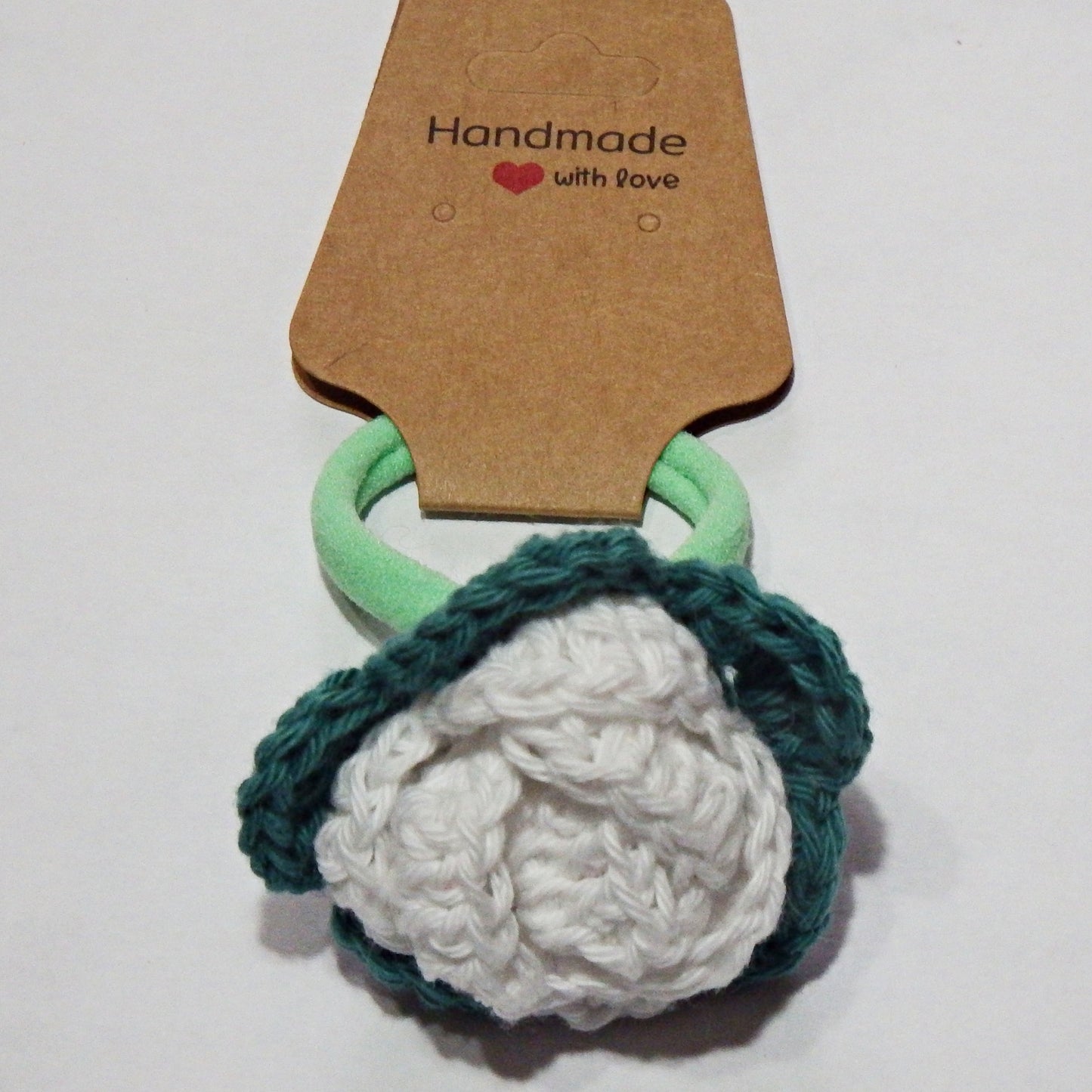 Elastique à cheveux avec fleur ou noeud, création artisanale au crochet, divers modèles