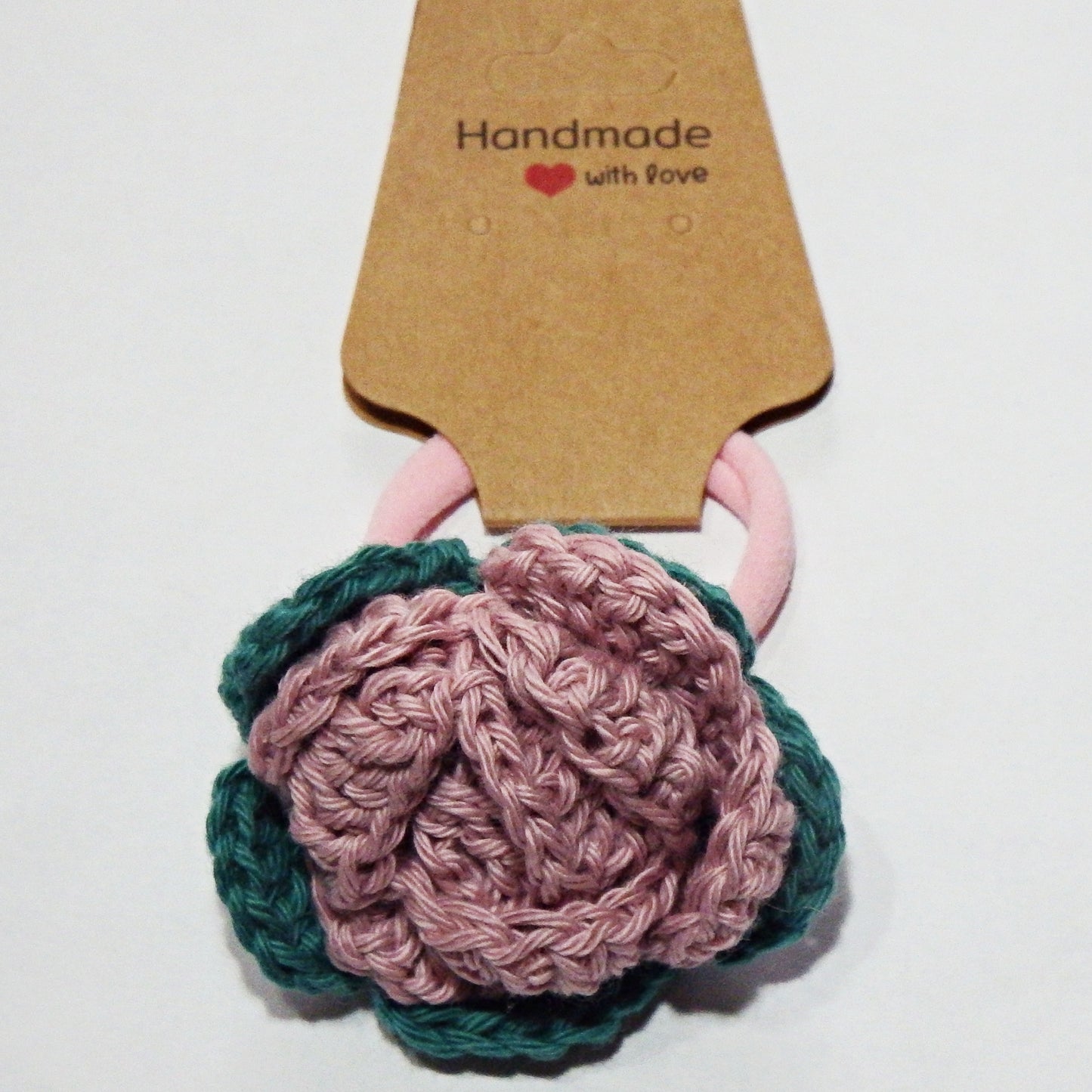 Elastique à cheveux avec fleur ou noeud, création artisanale au crochet, divers modèles