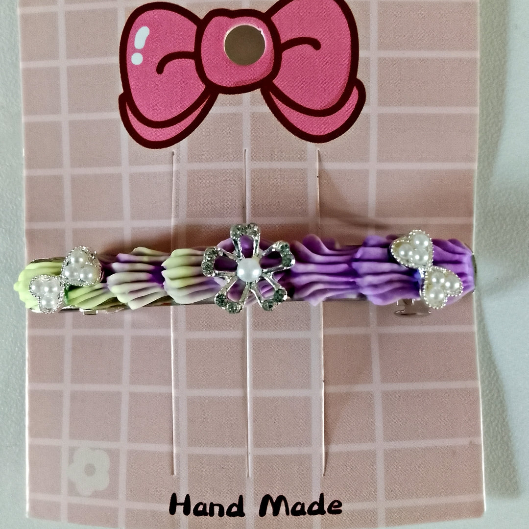 Barrettes artisanales 6 cm - plusieurs modèle disponibles, colle-crème ou résine