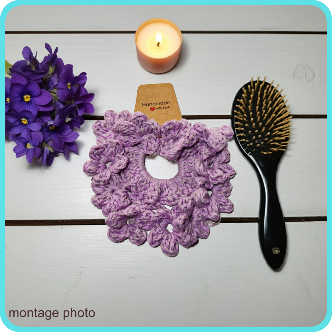 Chouchous pour cheveux créations artisanales au crochet- divers modèles