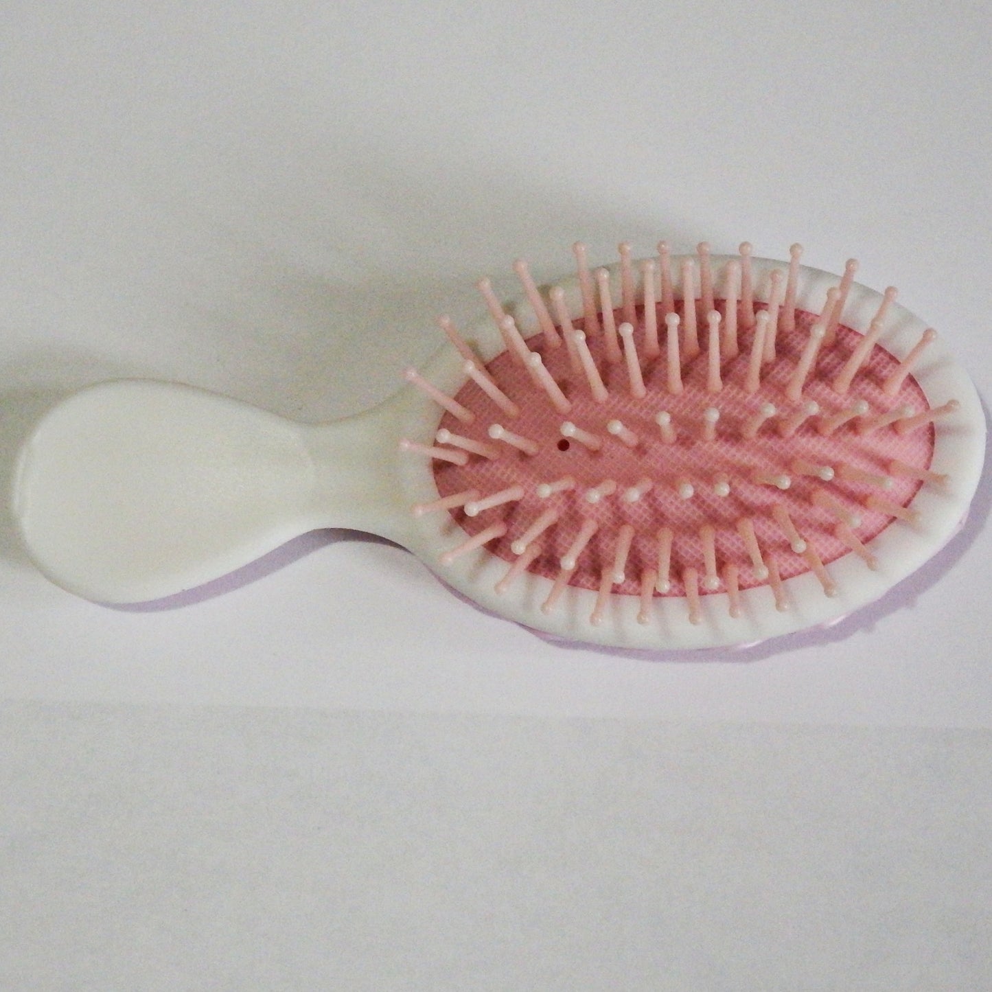 Ensemble brosse, serre-tête et miroir décoration artisanale en colle-crème, rose
