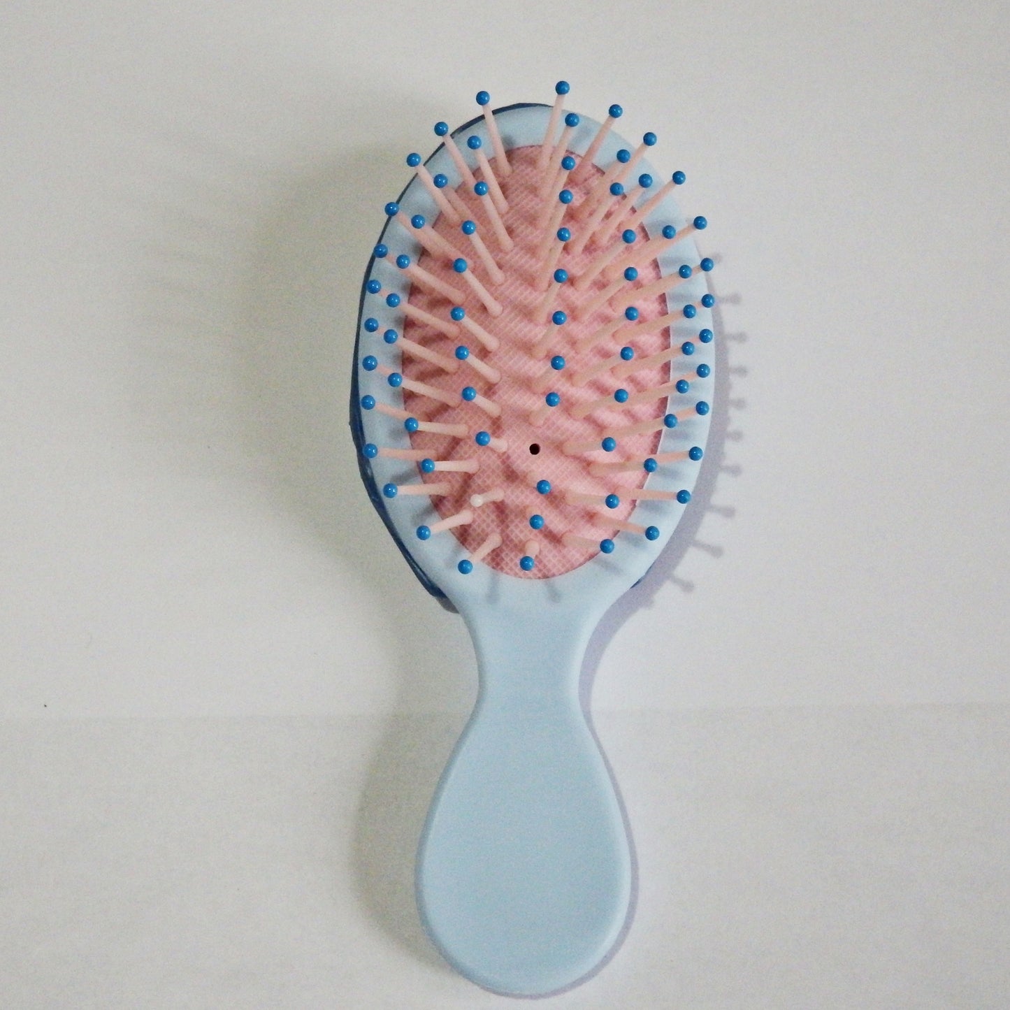 Ensemble brosse et miroir décoration artisanale en colle-crème, pièce unique, bleu