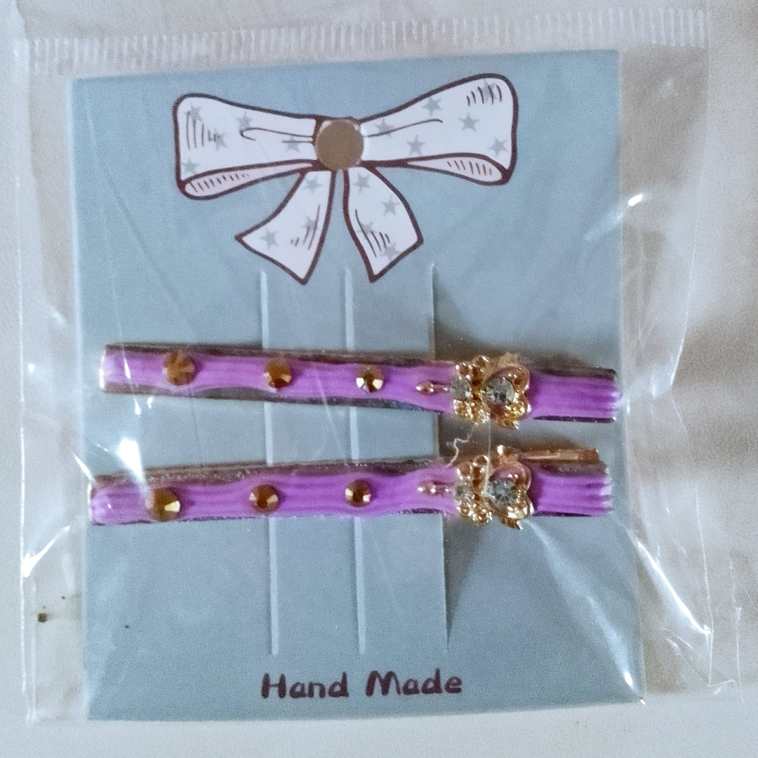 Pinces à cheveux dorées, décorations artisanales en colle-crème ou résine, plusieurs modèles