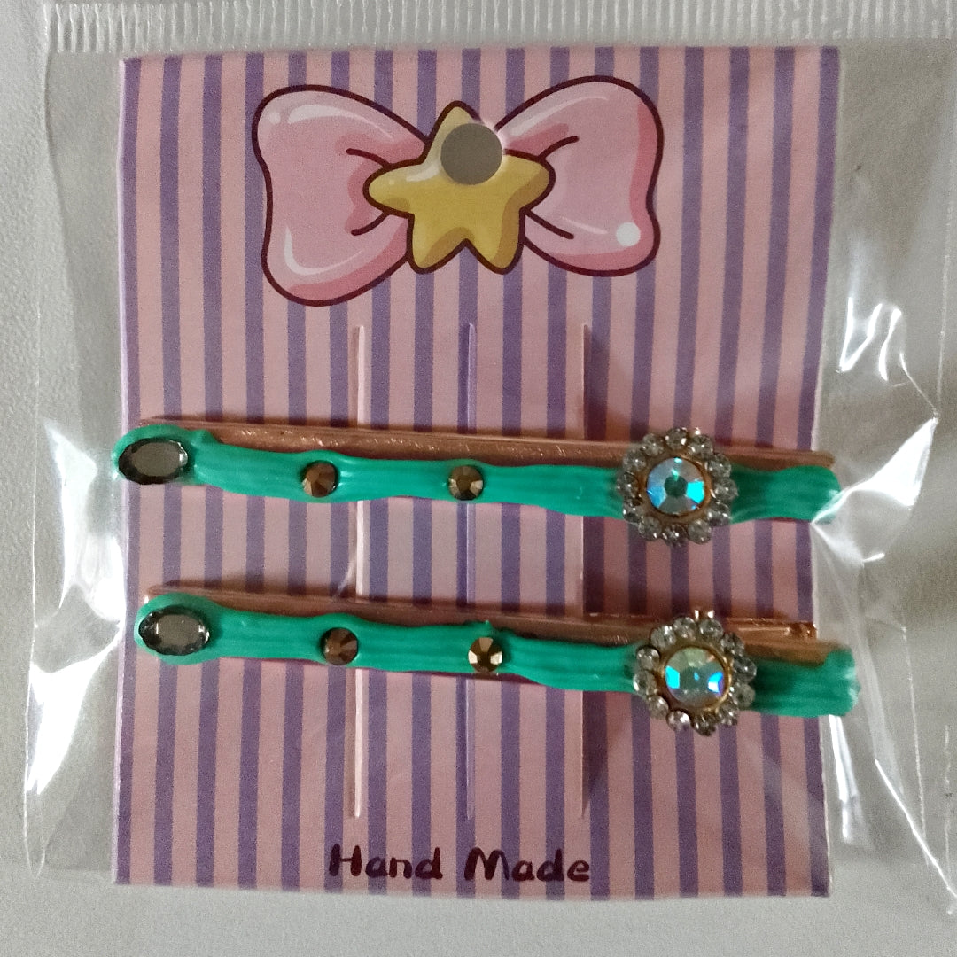 Pinces à cheveux dorées, décorations artisanales en colle-crème ou résine, plusieurs modèles