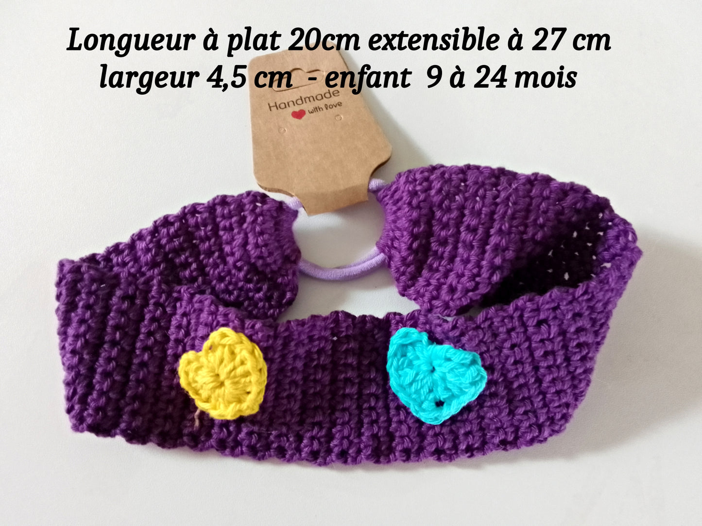 Plusieurs modèles  de bandeaux avec elastique, fabrication artisanale au crochet,