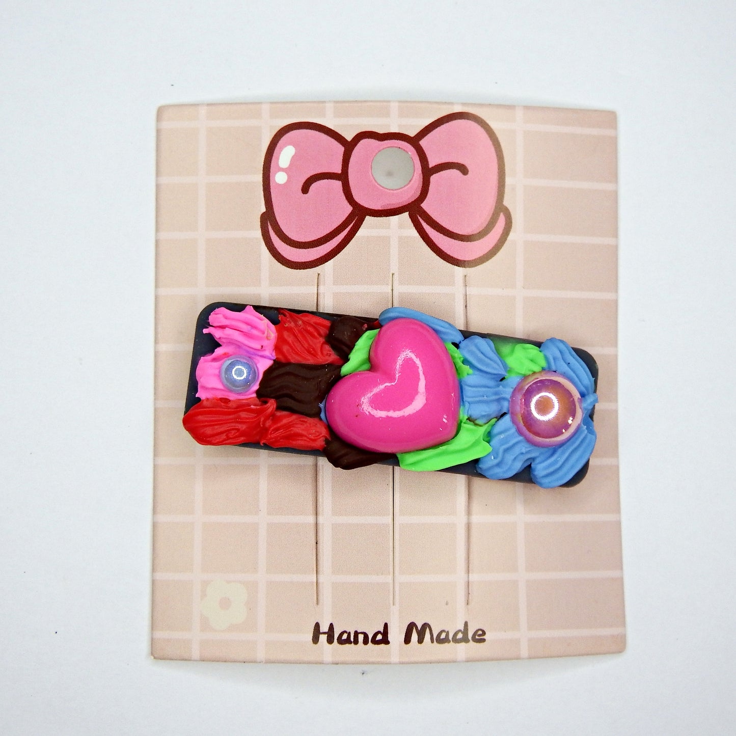 Pinces clic clac rectangle artisanales  5,5 cm, plusieurs modèles disponibles