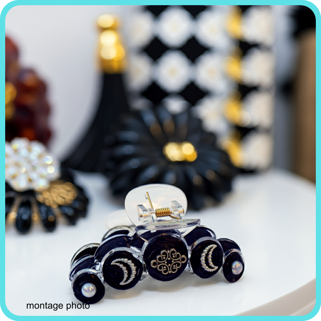 Grandes pinces à cheveux 10 cm décorations artisanales, divers modèles