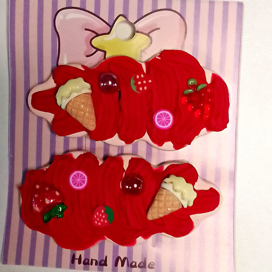 Pinces clic clac Ovales artisanales  5,5 cm, plusieurs modèles disponibles