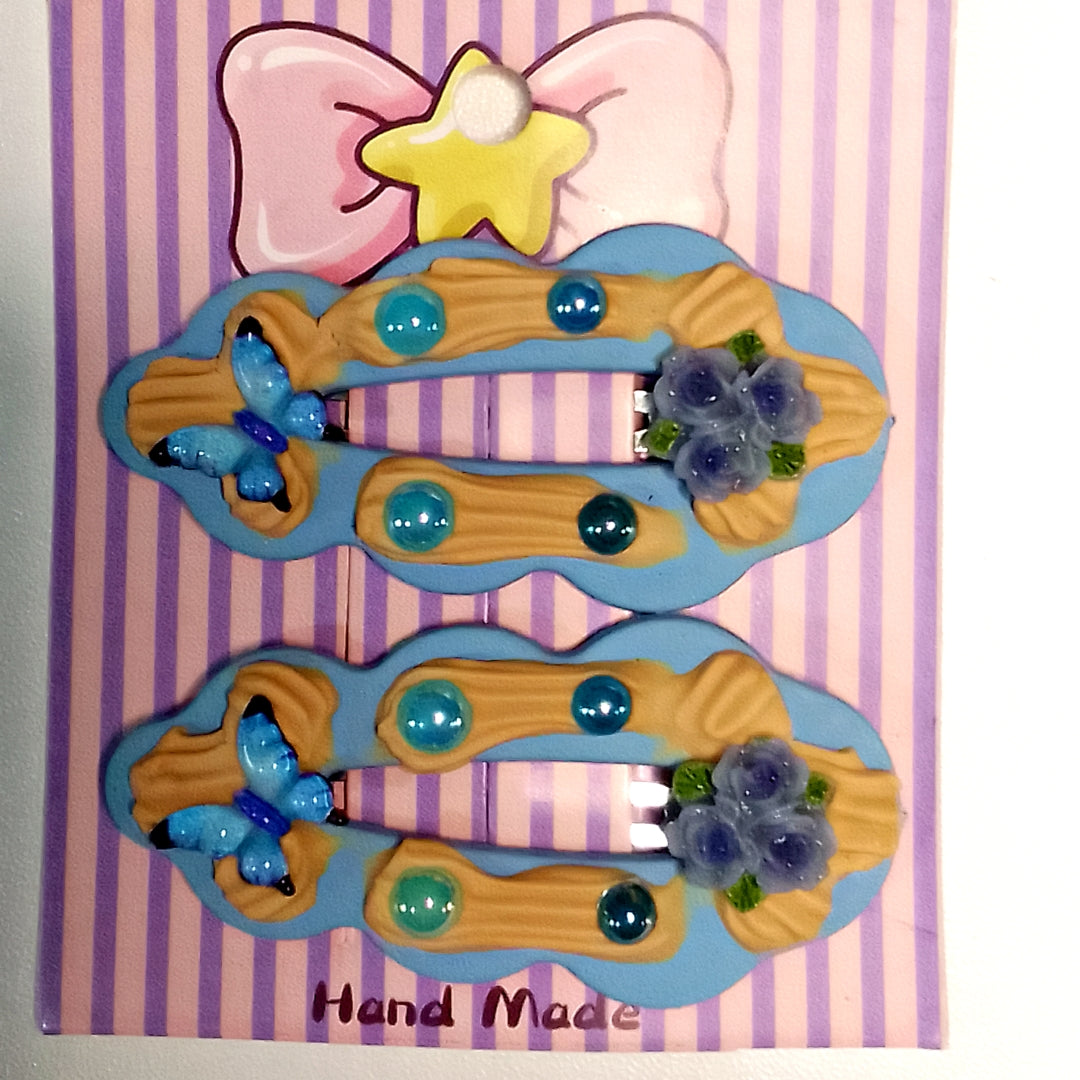 Pinces clic clac Ovales artisanales  5,5 cm, plusieurs modèles disponibles