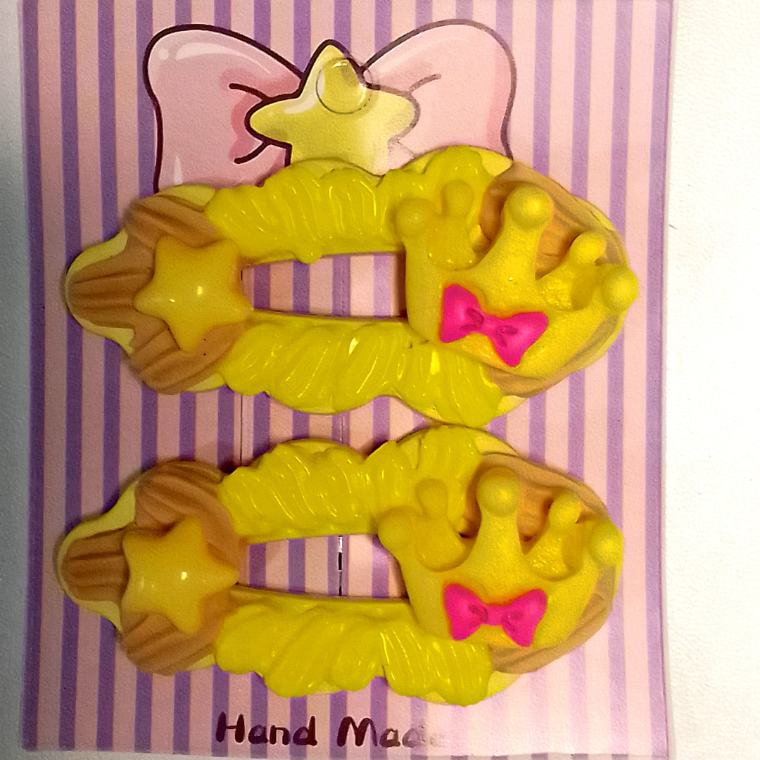 Pinces clic clac Ovales artisanales  5,5 cm, plusieurs modèles disponibles