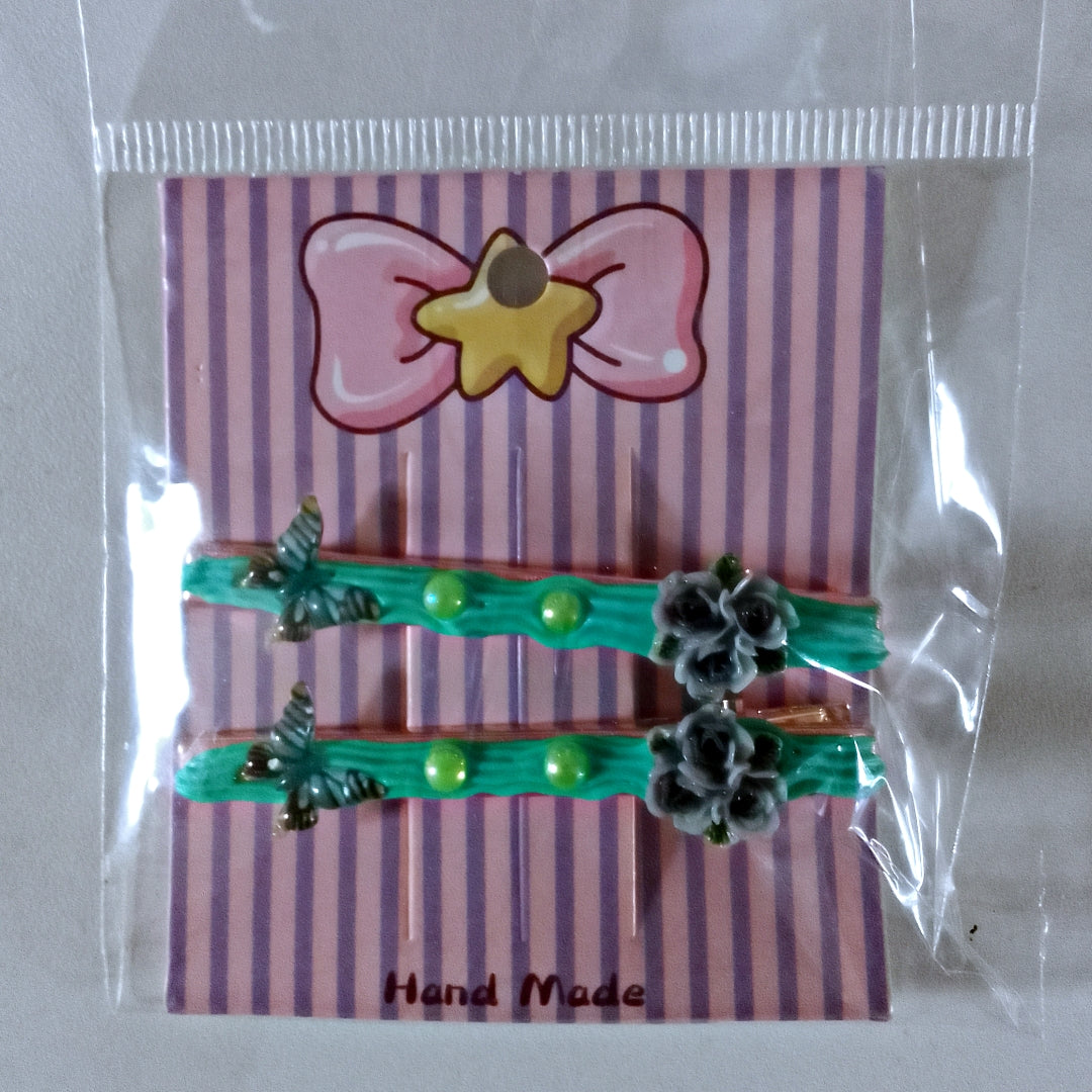 Pinces à cheveux dorées, décorations artisanales en colle-crème ou résine, plusieurs modèles