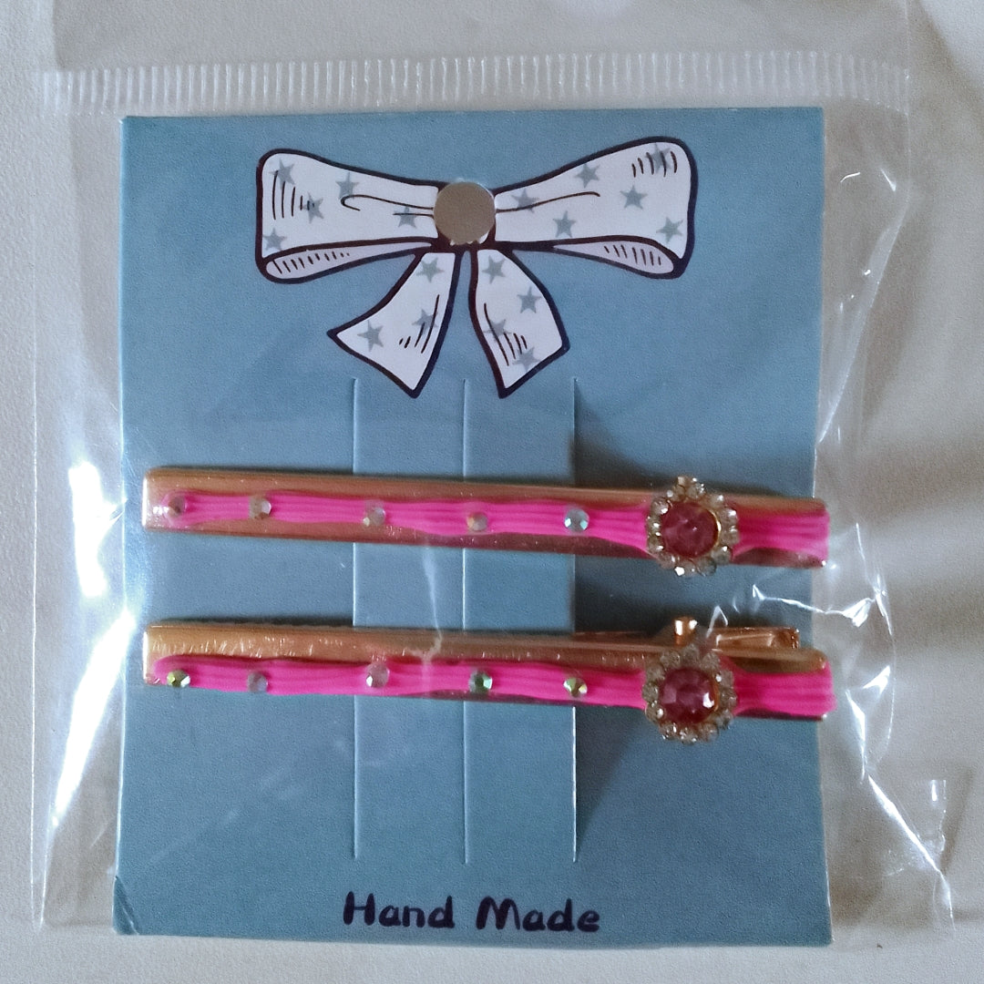 Pinces à cheveux dorées, décorations artisanales en colle-crème ou résine, plusieurs modèles