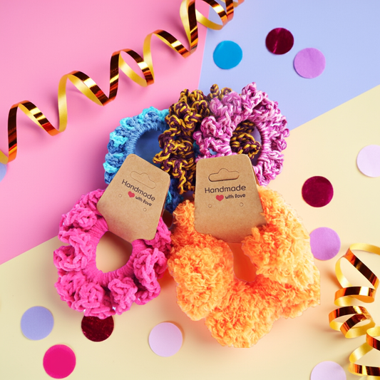 Chouchous pour cheveux créations artisanales au crochet- divers modèles