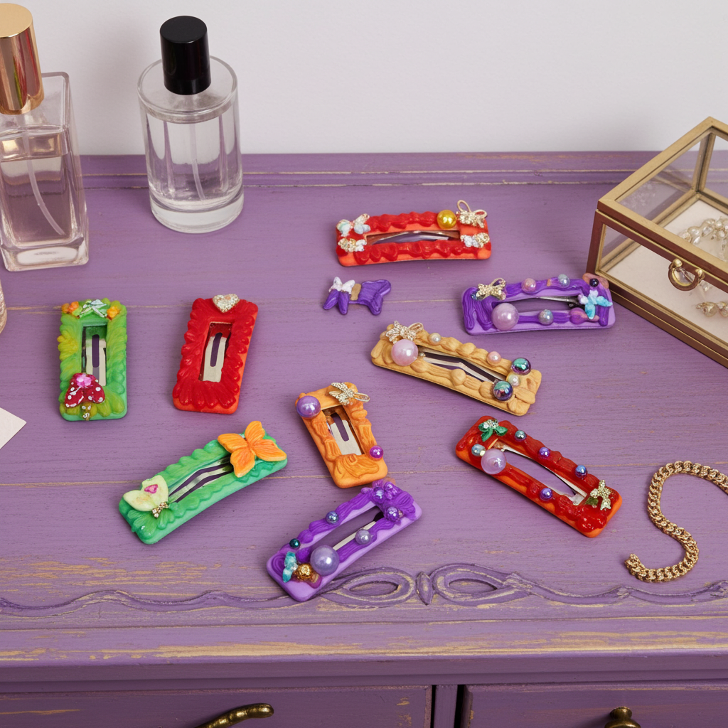 Pinces clic clac rectangle vide, 5,5 cm, plusieurs modèles disponibles