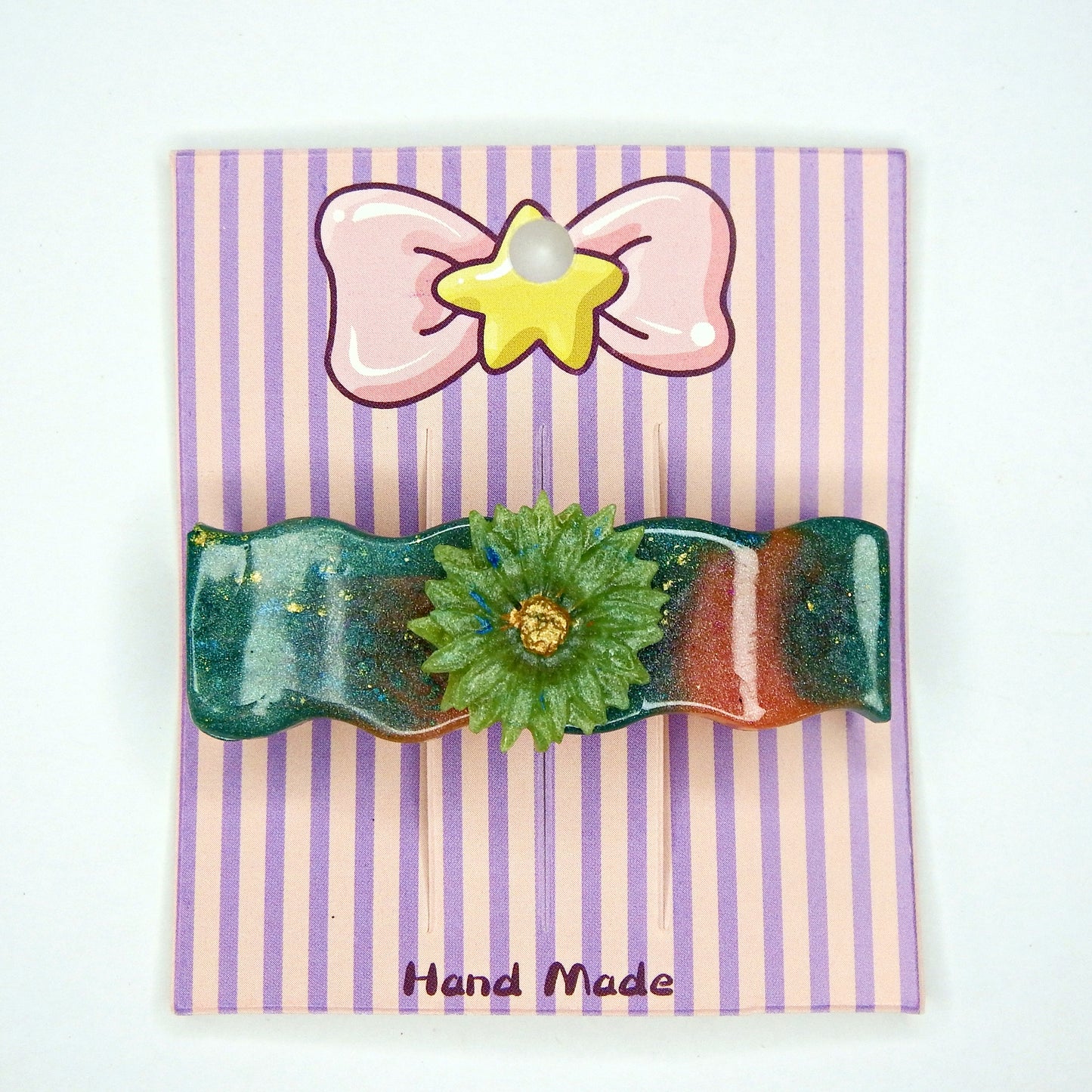 Barrettes artisanales 6 cm - plusieurs modèle disponibles, colle-crème ou résine