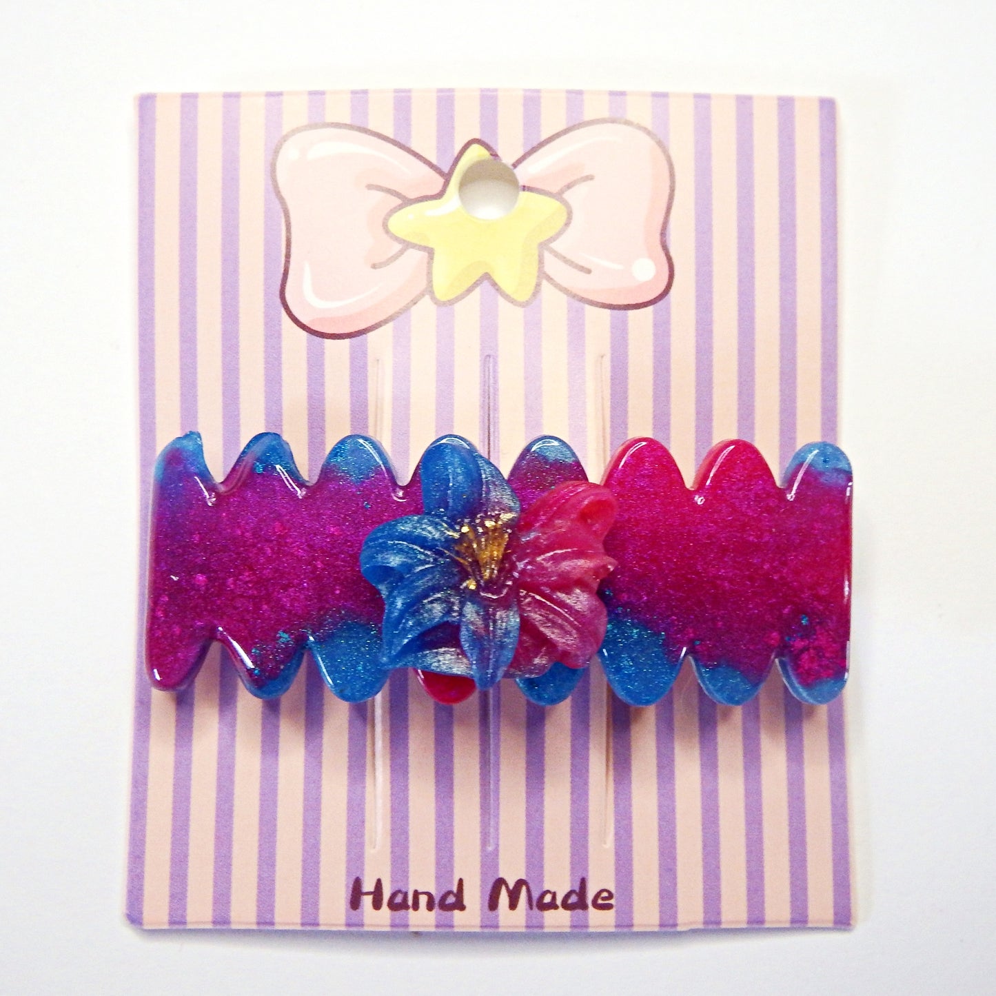 Barrettes artisanales 6 cm - plusieurs modèle disponibles, colle-crème ou résine