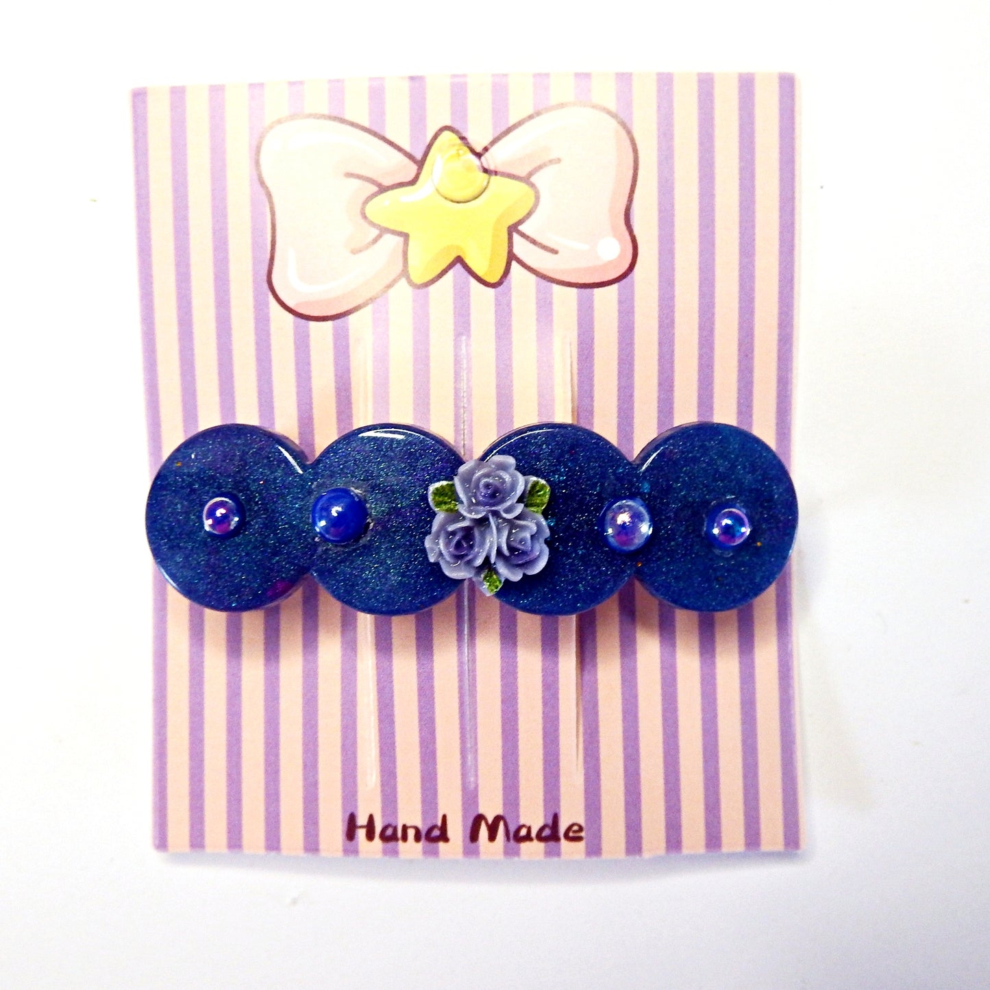 Barrettes artisanales 6 cm - plusieurs modèle disponibles, colle-crème ou résine