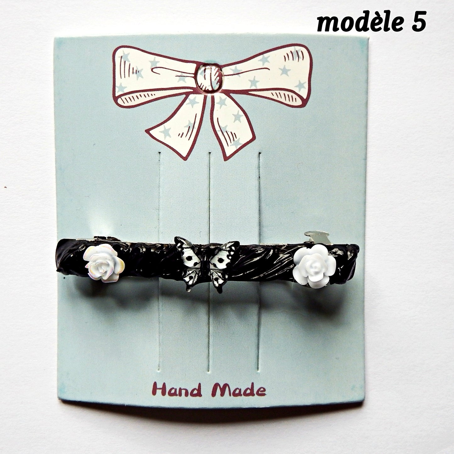 Barrettes artisanales 6 cm - plusieurs modèle disponibles, colle-crème ou résine