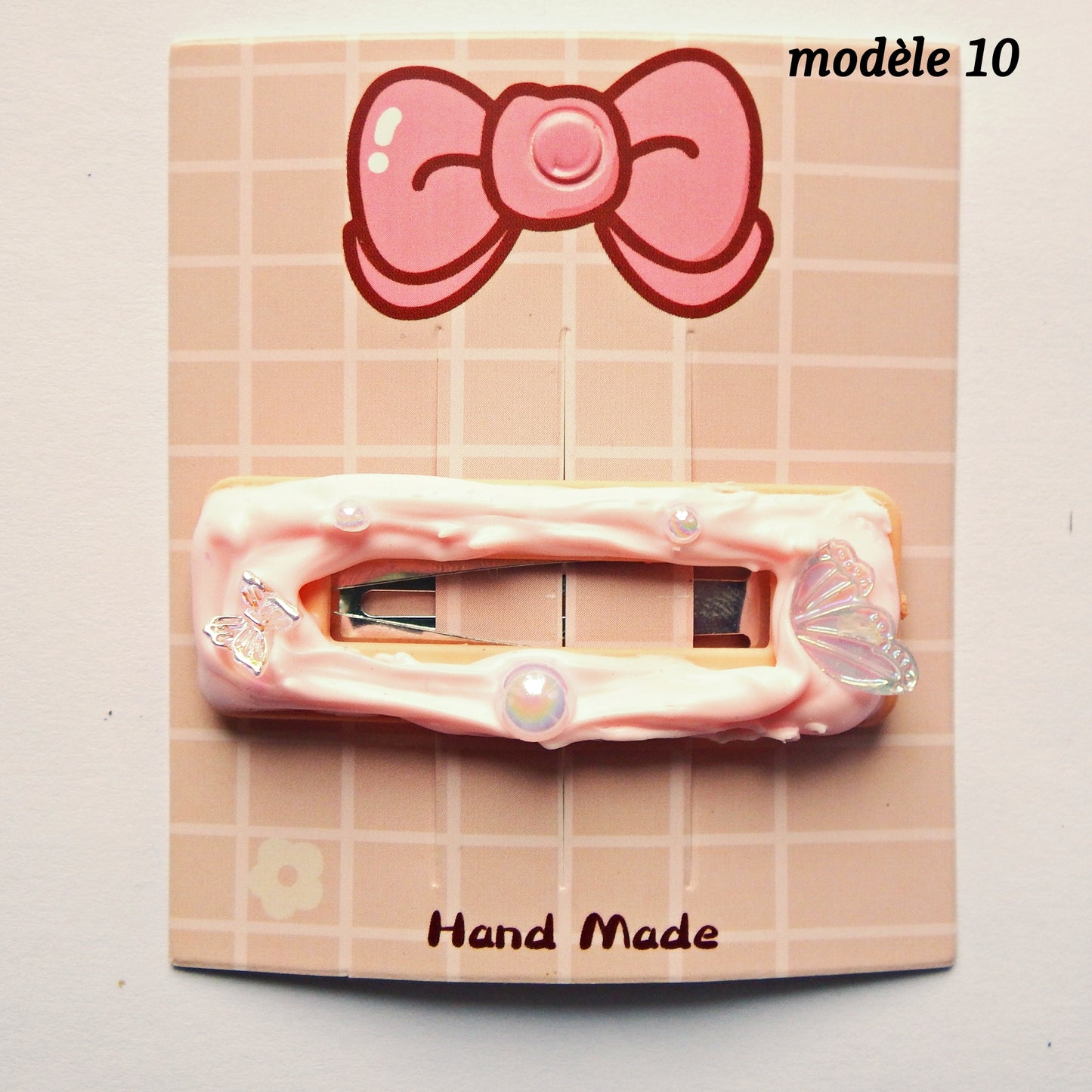 Pinces clic clac rectangle vide, 5,5 cm, plusieurs modèles disponibles