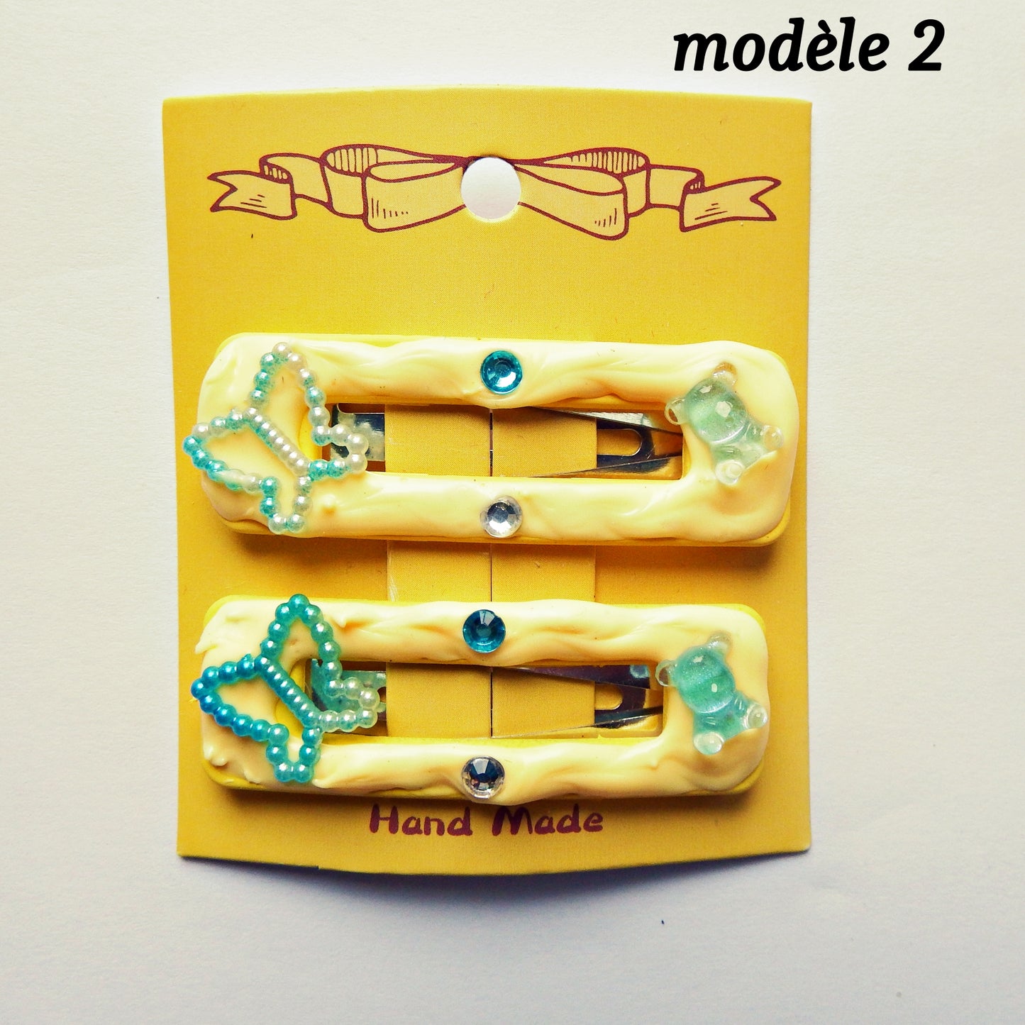 Pinces clic clac rectangle vide, 5,5 cm, plusieurs modèles disponibles