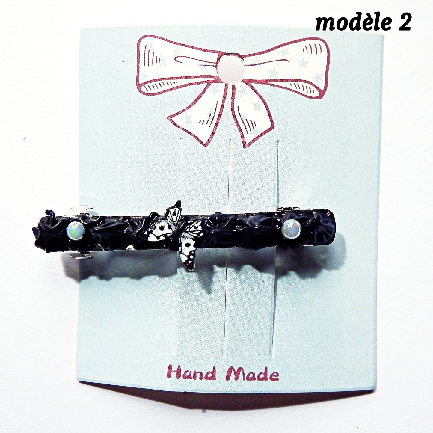 Barrettes artisanales 6 cm - plusieurs modèle disponibles, colle-crème ou résine