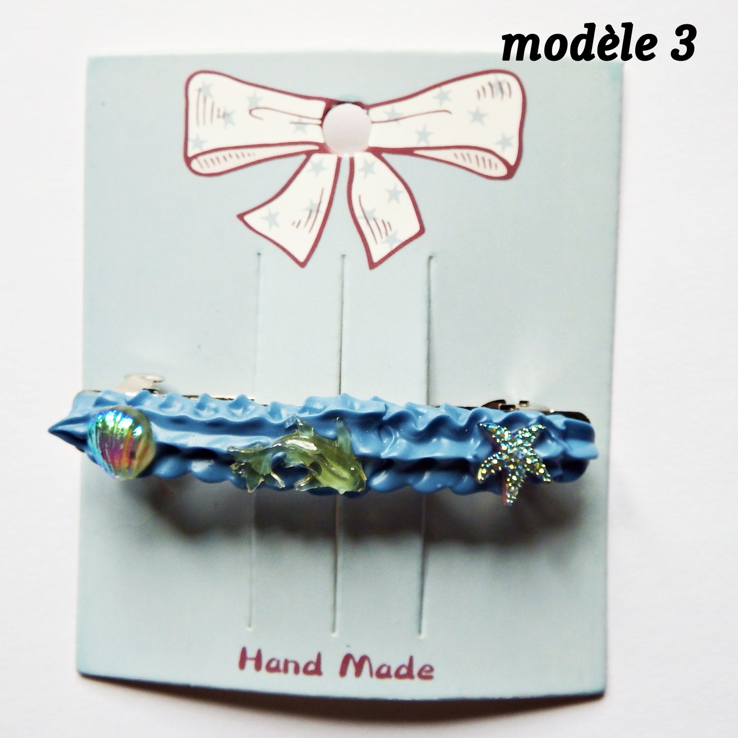 Barrettes artisanales 6 cm - plusieurs modèle disponibles, colle-crème ou résine