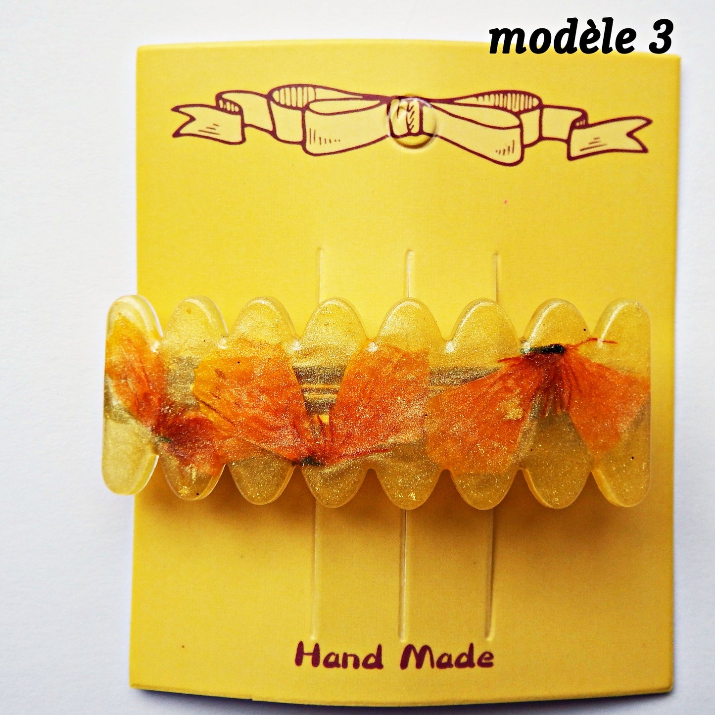 Barrettes artisanales 6 cm - plusieurs modèle disponibles, colle-crème ou résine