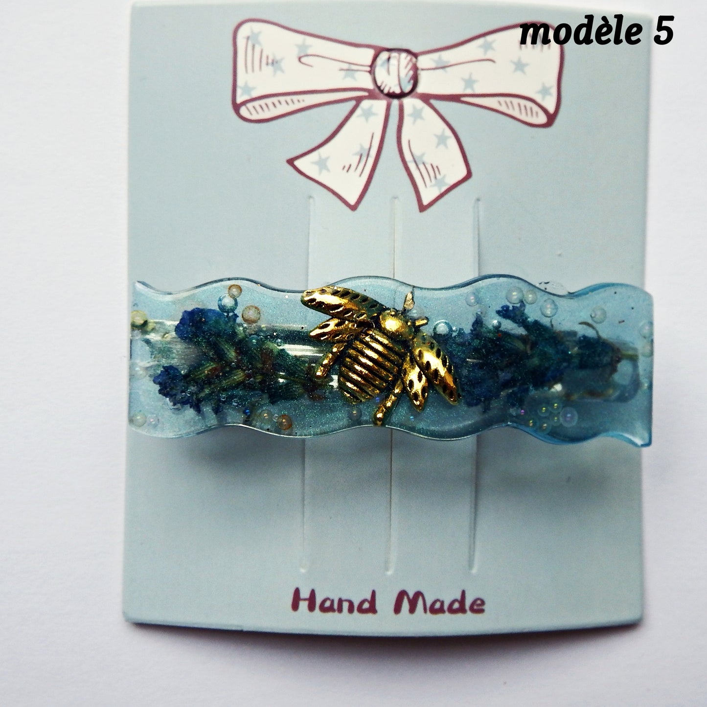 Barrettes artisanales 6 cm - plusieurs modèle disponibles, colle-crème ou résine