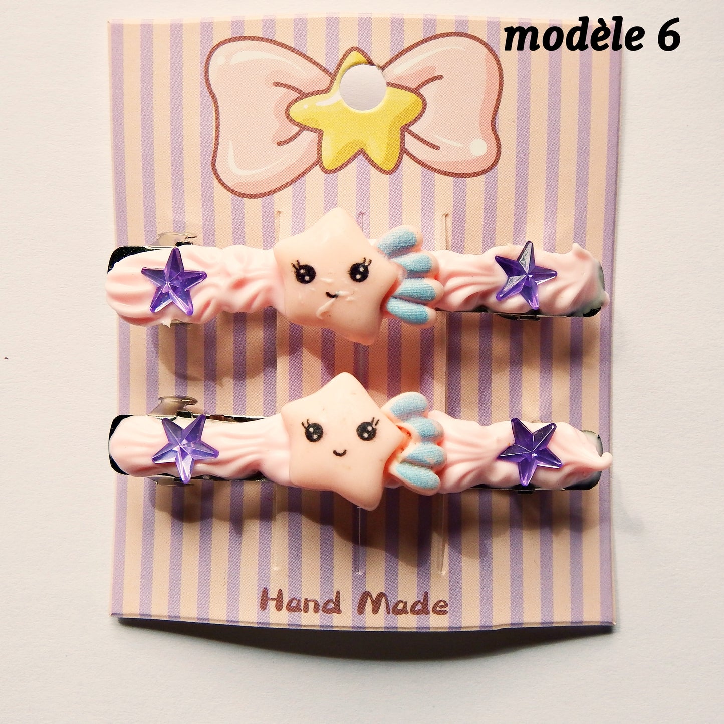 Barrettes artisanales 6 cm - plusieurs modèle disponibles, colle-crème ou résine