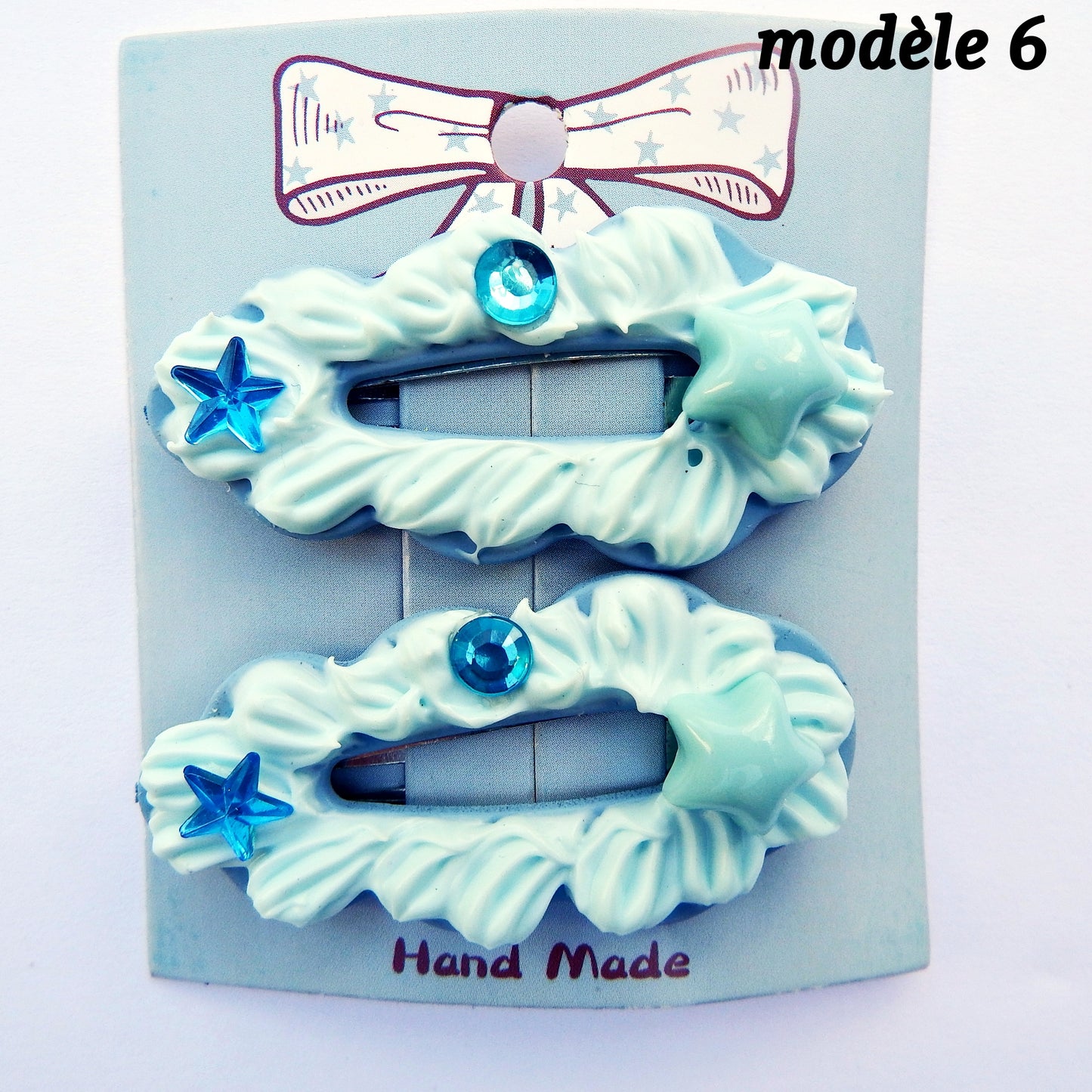 Pinces clic clac Ovales artisanales  5,5 cm, plusieurs modèles disponibles