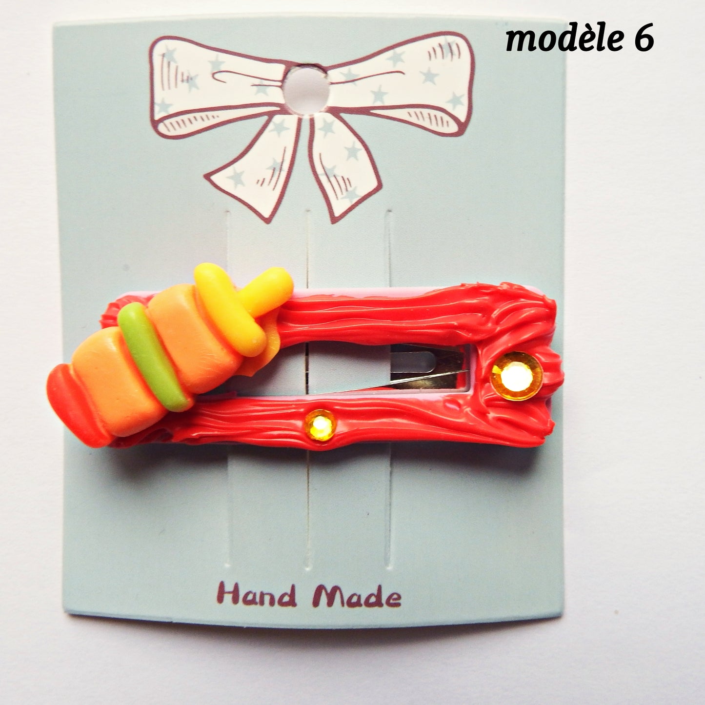 Pinces clic clac rectangle vide, 5,5 cm, plusieurs modèles disponibles