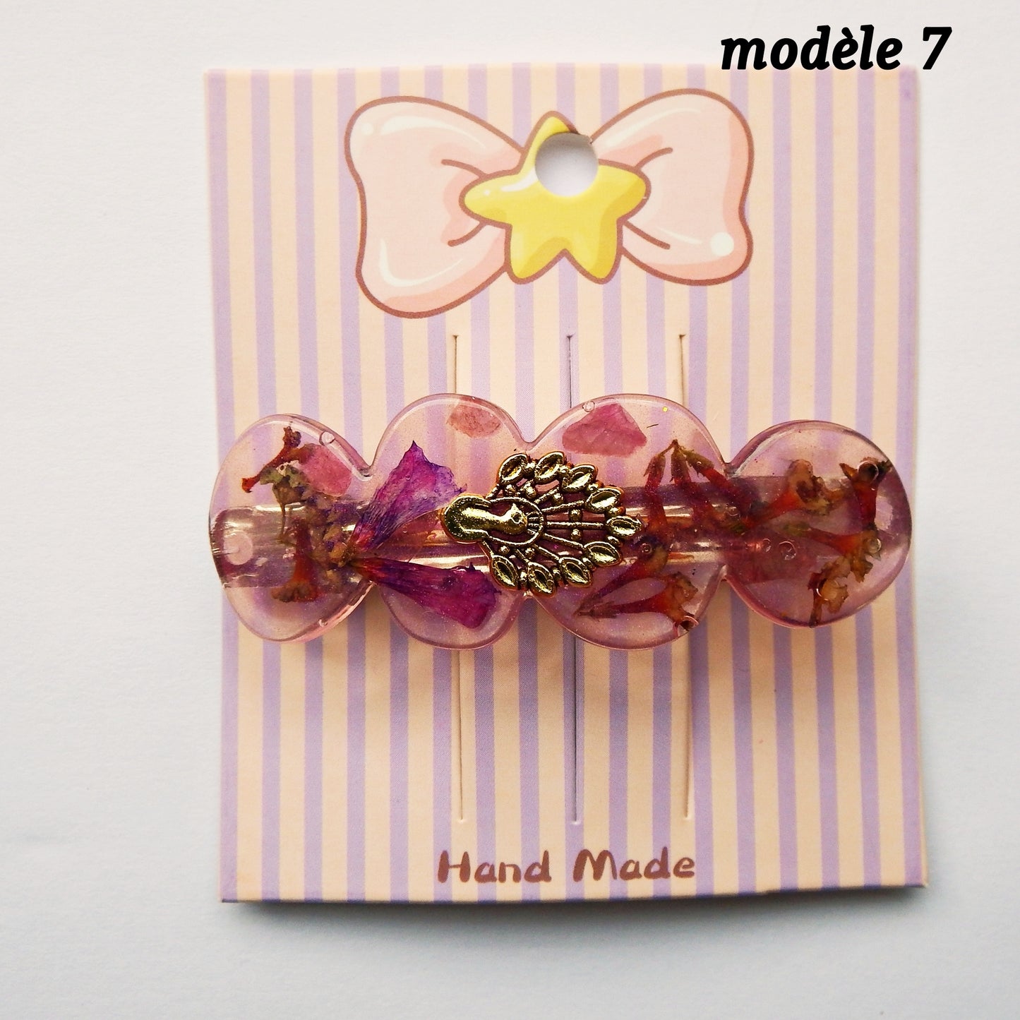 Barrettes artisanales 6 cm - plusieurs modèle disponibles, colle-crème ou résine