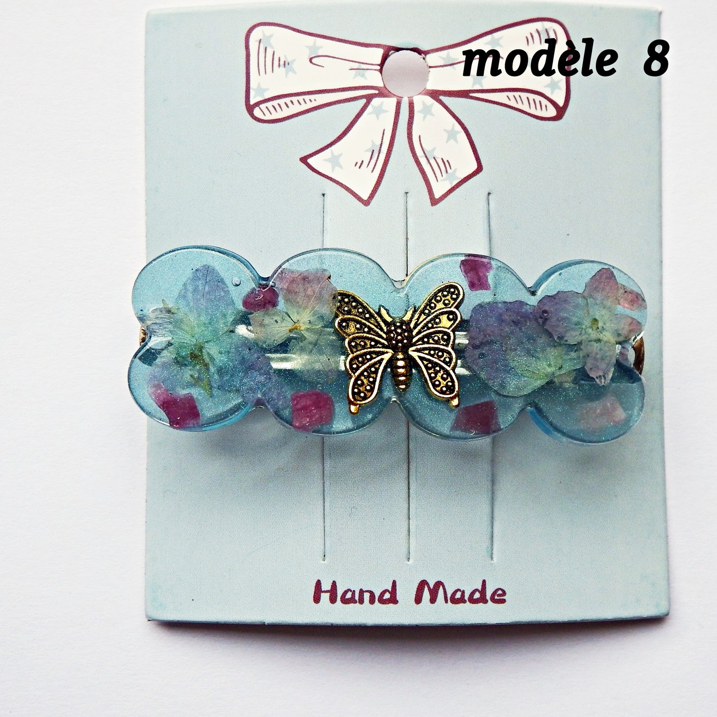 Barrettes artisanales 6 cm - plusieurs modèle disponibles, colle-crème ou résine