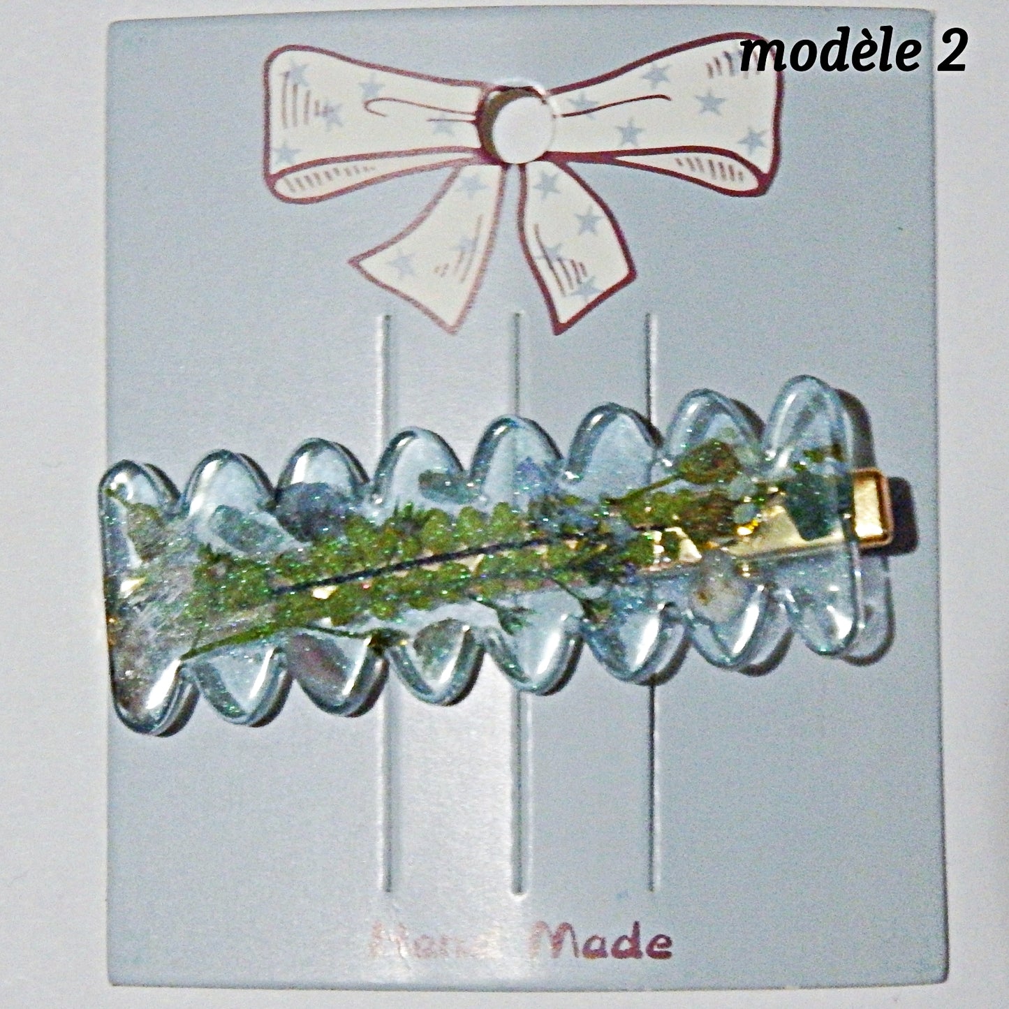 Pinces à cheveux dorées, décorations artisanales en colle-crème ou résine, plusieurs modèles